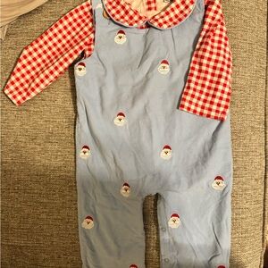 Santa Clause Jon Jon w/  Red Checkered Long Sleeve undershirt